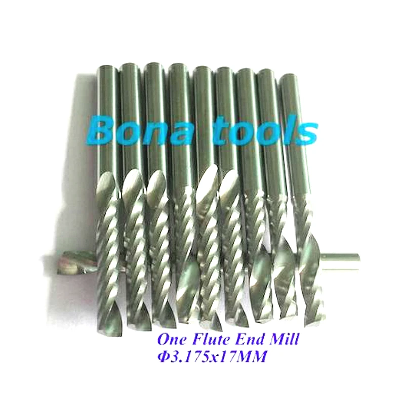 TOP 3.175x17mm One Flute Spiral Carbide Cutter Bit CNC End Mill Tools Acrylic Router Mills for Wood Cutting Lathe | Инструменты