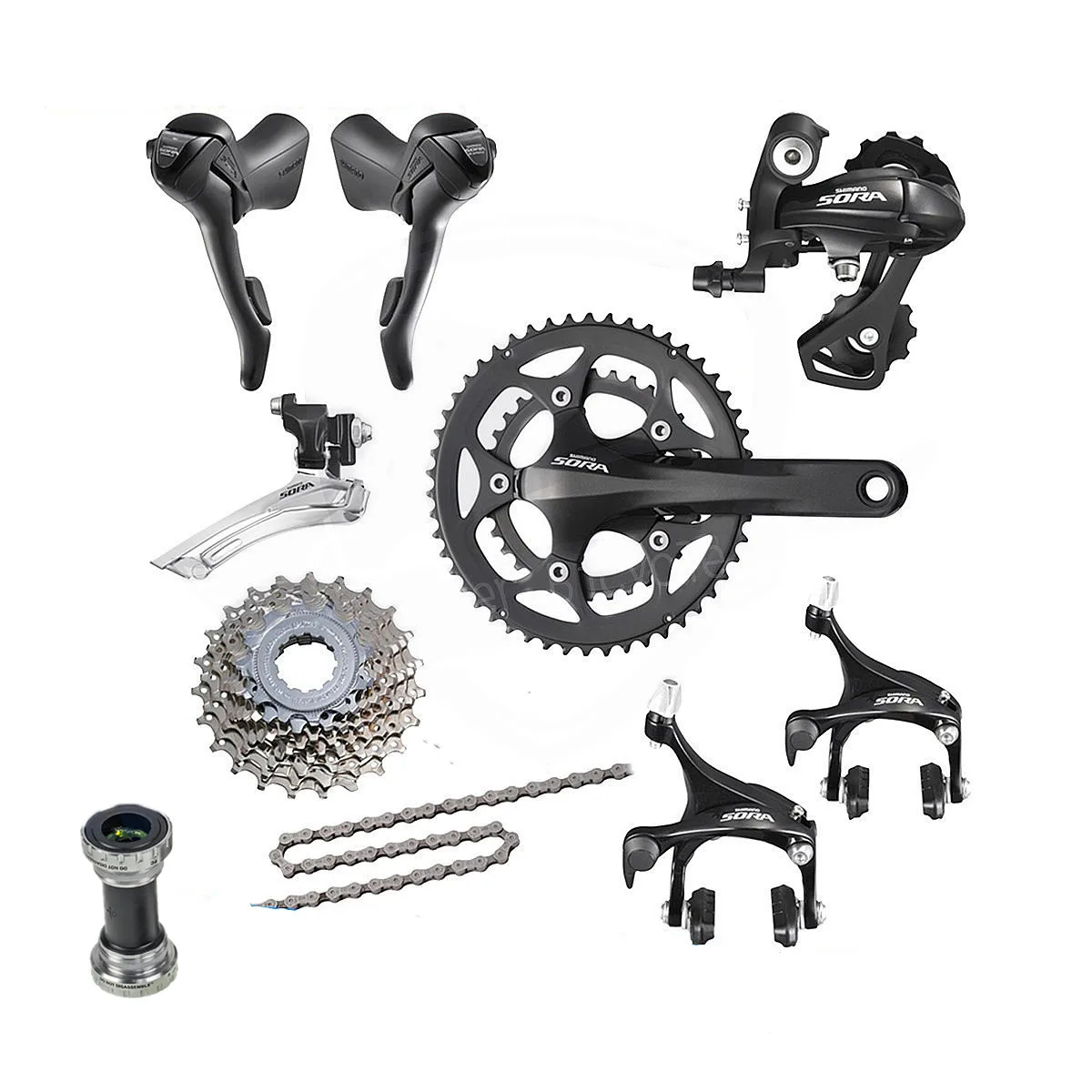 Shimano sora 3500 2*9 speed groupets дорожный велосипед Группа черный велосипед группа set170 50-34 11-25