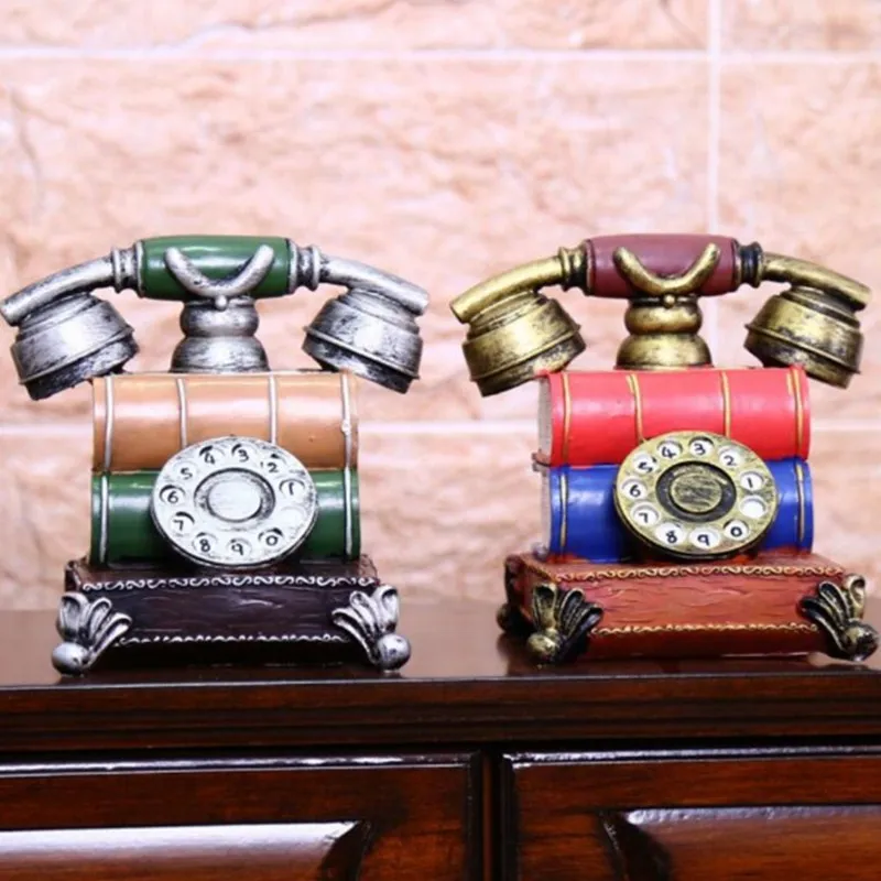 Ретро Европа смолы Винтаж Zakka телефон классический простой Декор домашний декор