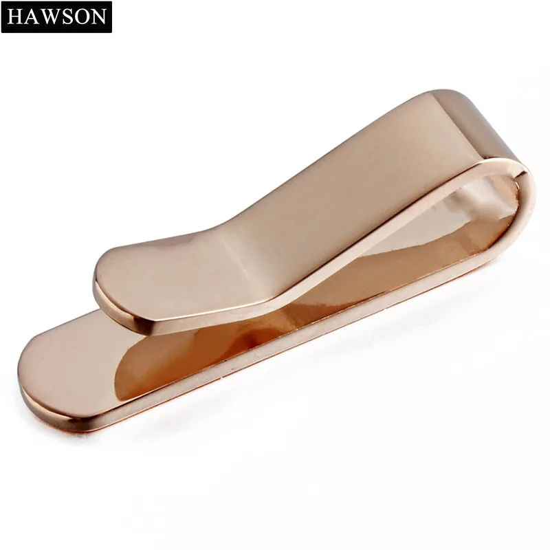 HAWSON простой тонкий зажим для галстука матовый розовый золотой цвет U образный