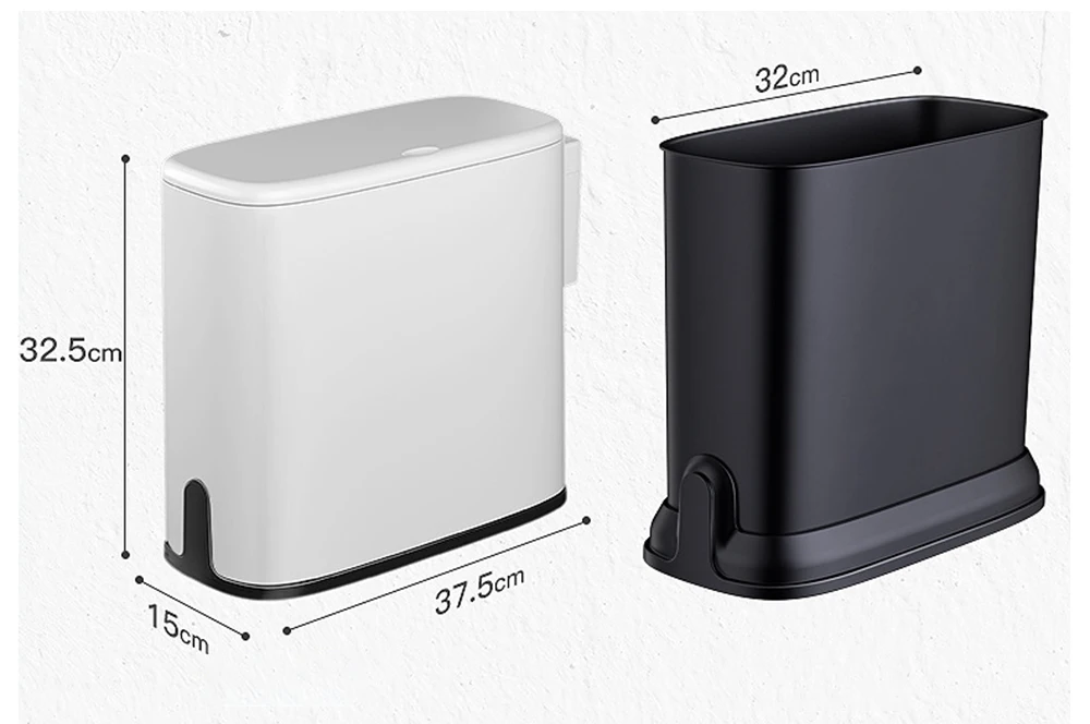 Multifunction 11L Plastic Narrow Type Trash Can Toilet Waste Bin Dustbin Trash bin Basket Garbage Bucket Bathroom Cleaning Tool