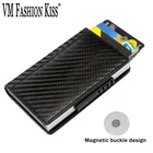 VM FASHION KISS магнитная пряжка, автоматический всплывающий металлический кошелек для карт, отделение для банковских карт, держатель для карт, RFID, безопасный минималистичный кошелек, держатель