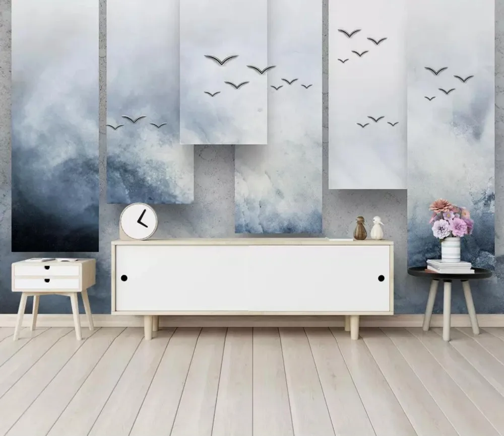 

[Self-Adhesive] 3D Flying Bird Sky Ocean 55 Wall Paper mural Wall Print Decal Wall Murals