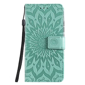 KT-TYH-Green Чехол для VIVO Y95 Y93 Y91 Y53, флип-чехол в виде книги, кожаный чехол, роскошный 3D тиснение в виде подсолнуха, чехол для телефона из искусственной кожи, кошелек, подставка, Fundas - Цвет: KT-TYH-Green