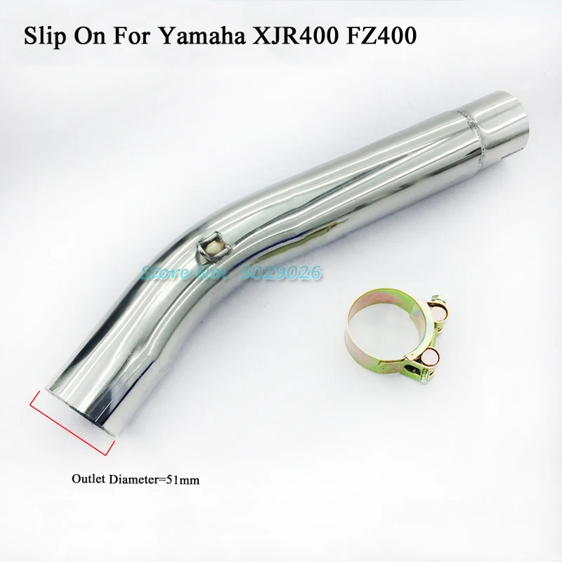 

XJR400 Slip On For Yamaha XJR 400 FZ400 Motorcycle Modified Exhaust Muffler Connector Pipe Middle Link Pipe Tube Fit 51mm Escape