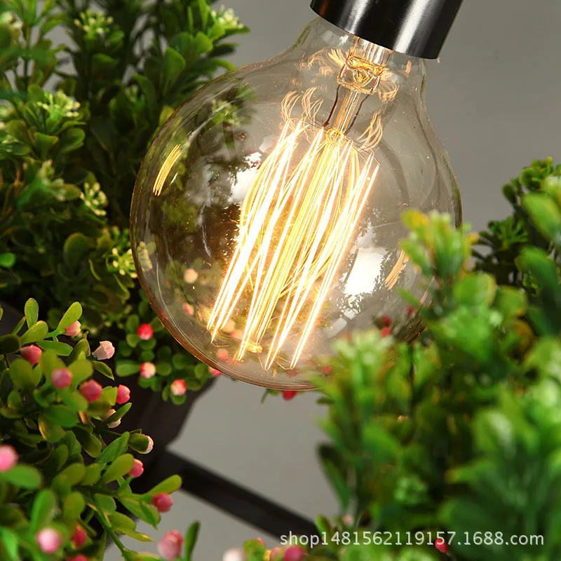 

Modern Simple wood&Iron Chandelier lighting 3 kinds wrought iron plant pot bar restaurant balcony creative suspension lamp light