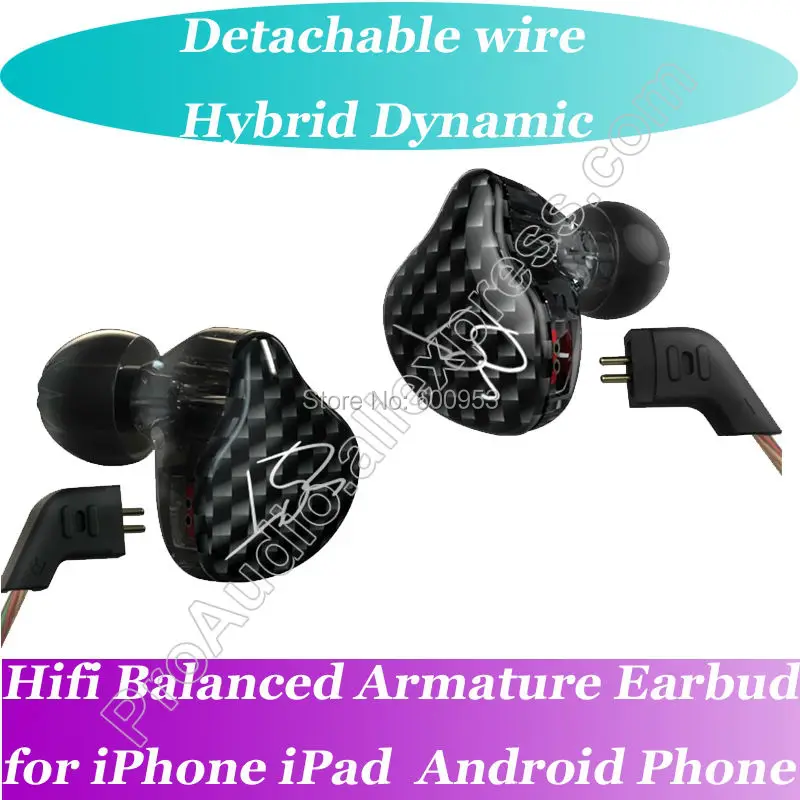 Черные последние модели Hifi сбалансированные арматурные наушники IEM съемные с