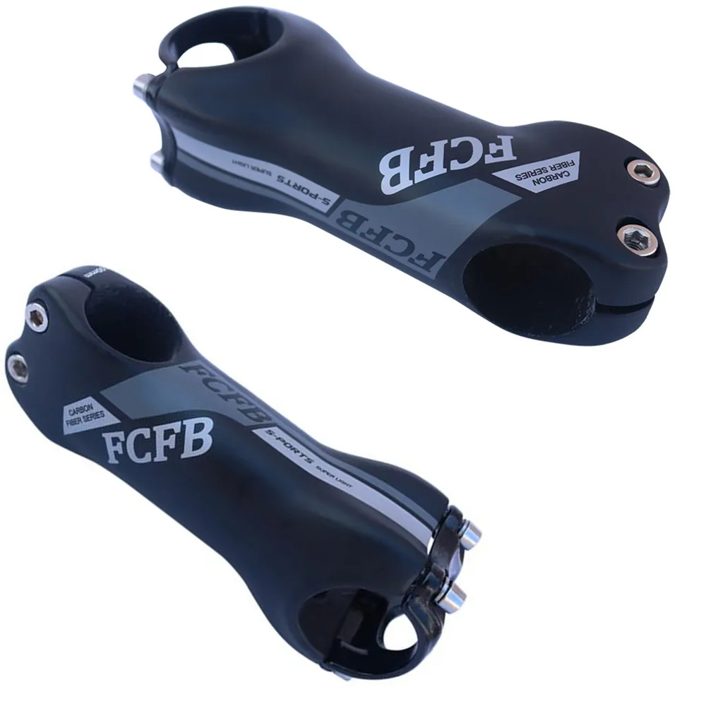 

FCFB Bicycle Stem Carbon Stem Bike Road MTB 6/17 Degree Carbon Cycling Stems UD Matte 70/80/90/100/110/120/130mm sliver