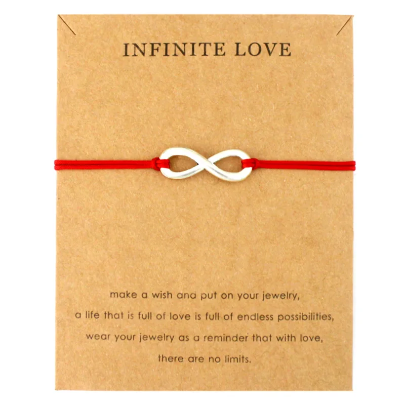 Браслет с шармами для женщин Infinity Love Good Luck четырьмя листьями клевера Детские