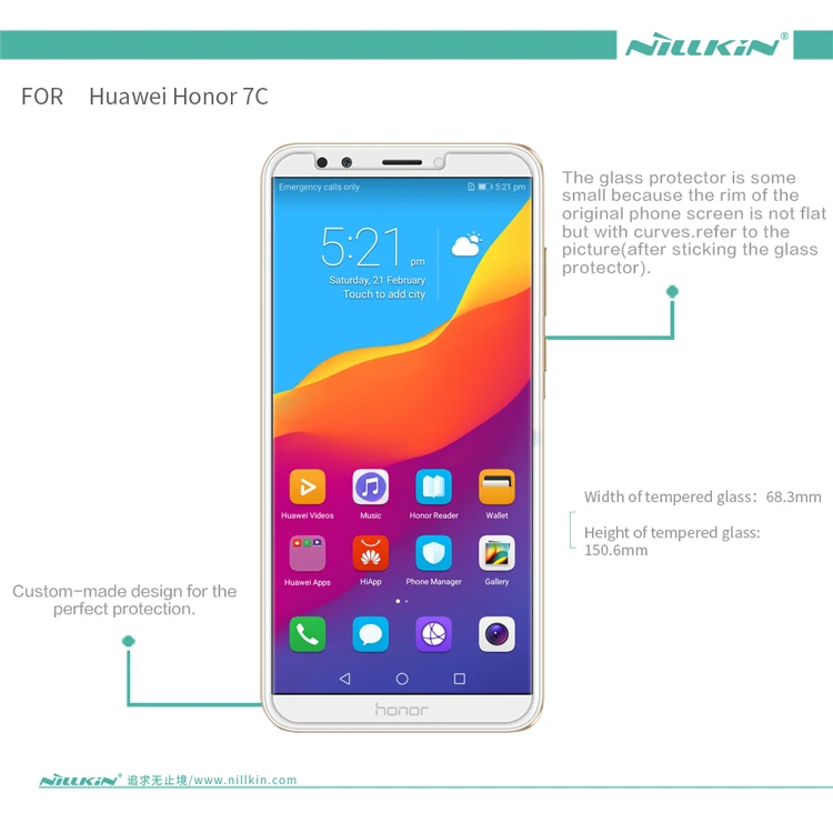 Для Huawei Honor 7C Экран Protector NILLKIN H + Pro 2.5D закаленное Стекло защитный Плёнки для