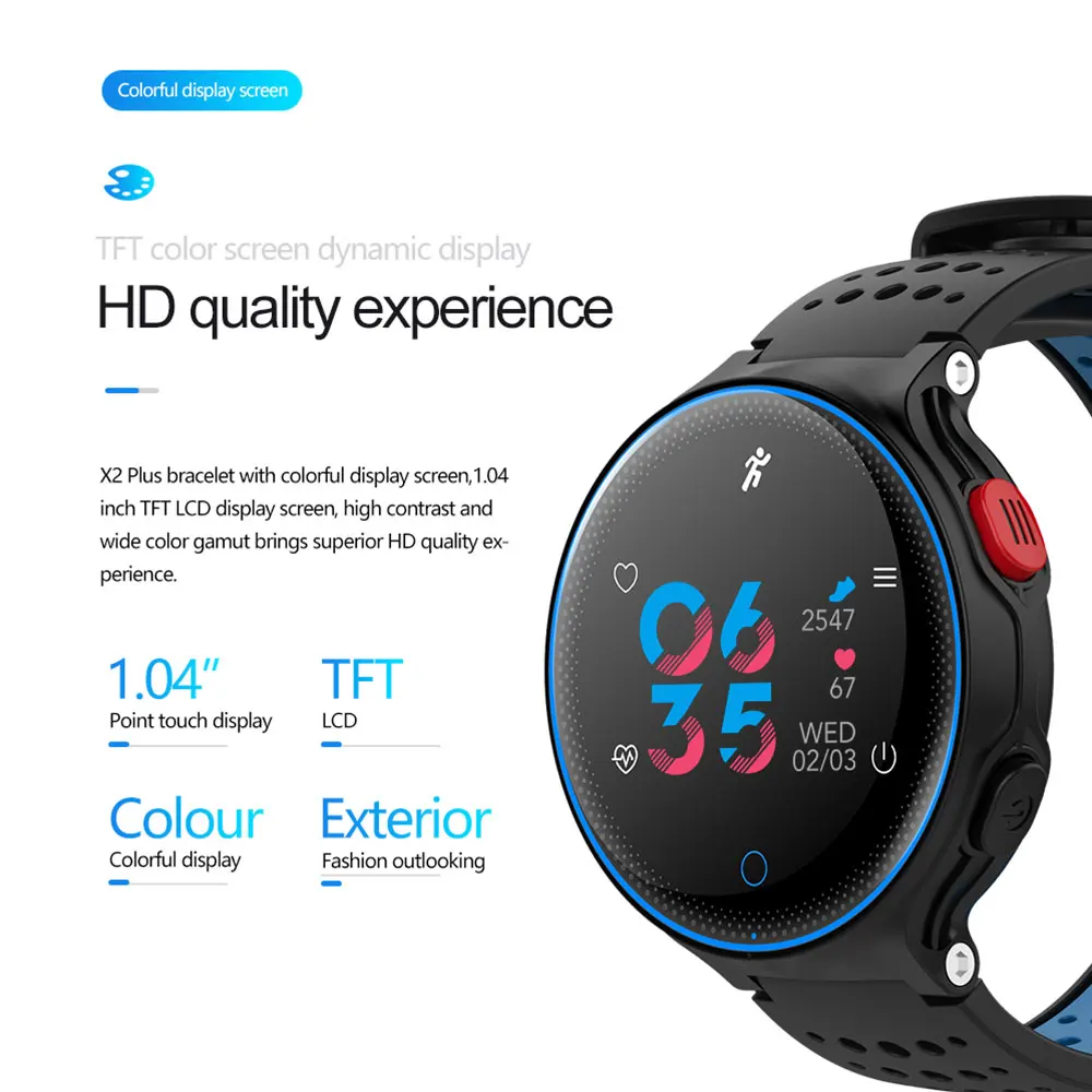 Kobwa X2 плюс смарт-браслет монитор сердечного ритма шагомер сна трекер Smart Band Фитнес