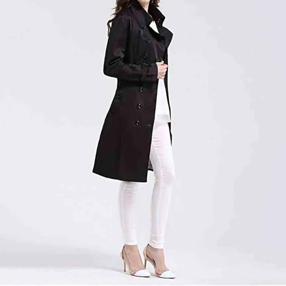 Пальто для женщин двубортное приталенное длинное зимнее пальто Casaco Feminino Abrigos Mujer Осенняя верхняя одежда FB