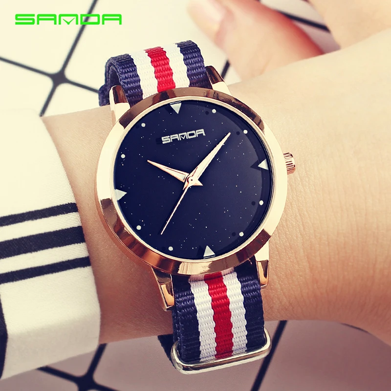 SANDA новые модные часы Роскошные женские наручные Relogio Feminino 2018 Horloge классические