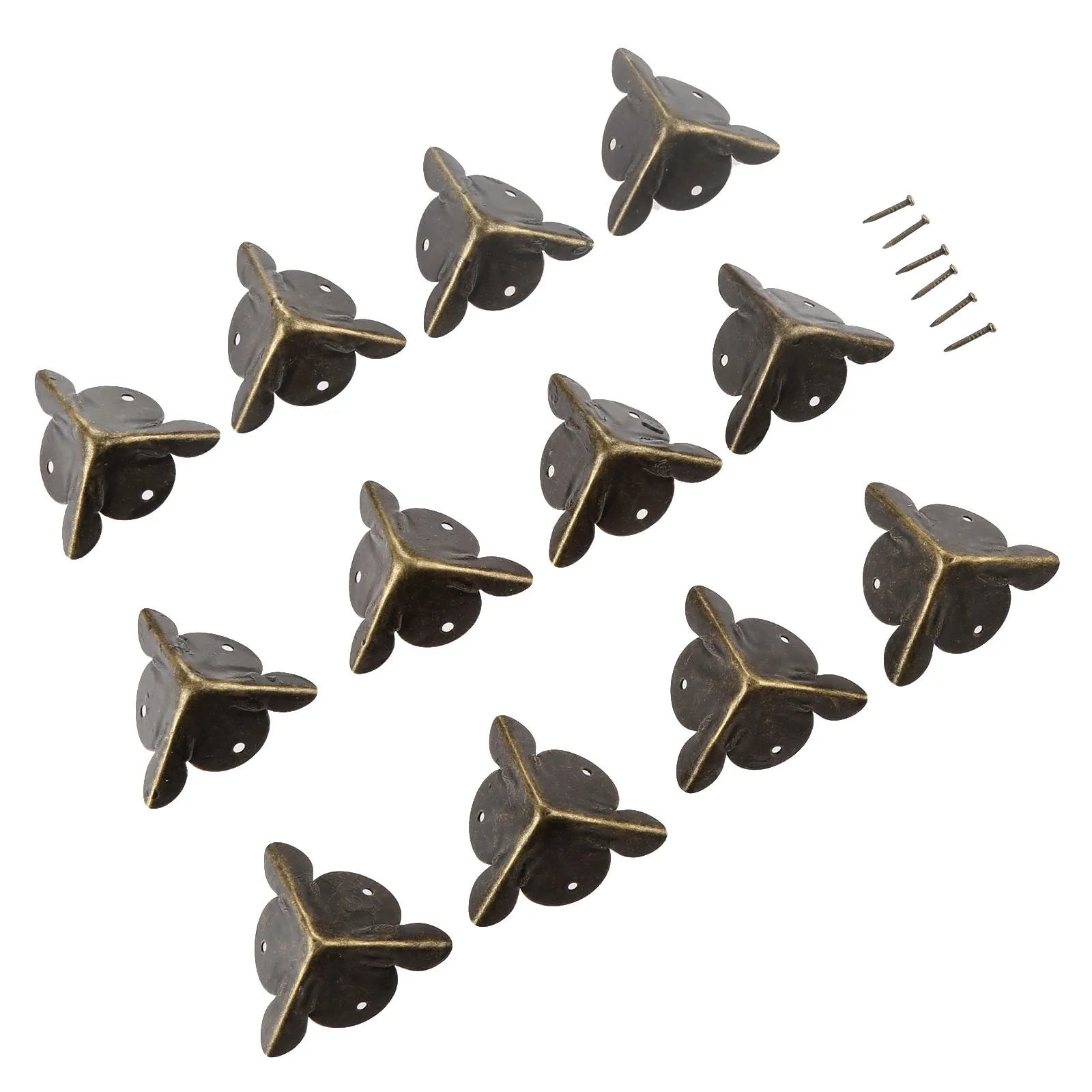 12 шт. антикварный угол кронштейн Ювелирная Подарочная коробка деревянный ящик