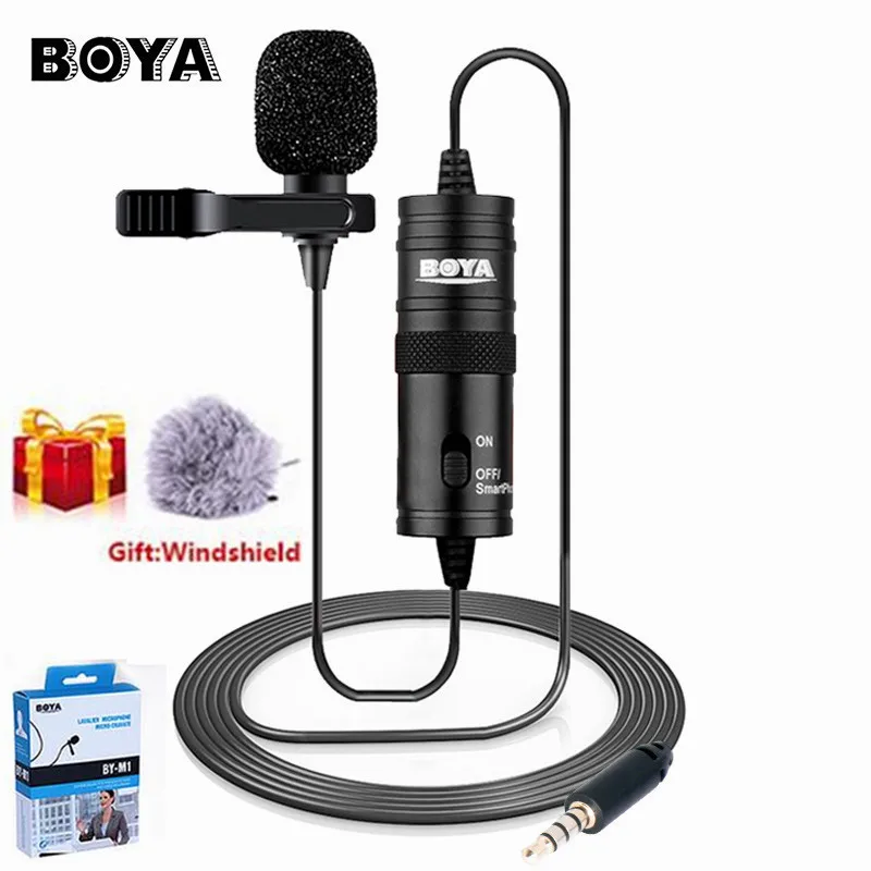 BOYA BY-M1 Профессиональный петличный микрофон 6 м петличный Аудио Микрофон видеокамера проводной микрофон для DSLR видео рекордер интервью