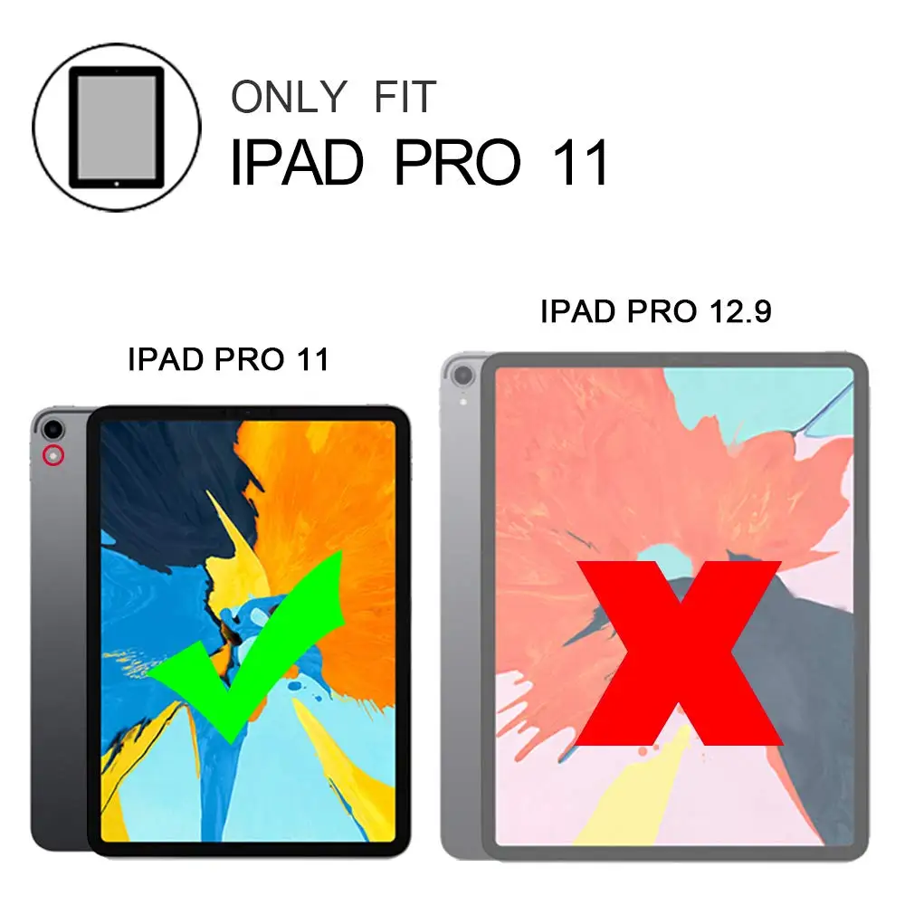 Для нового iPad Pro 11 чехол с вращающейся на 360 градусов подставкой ремешком руку