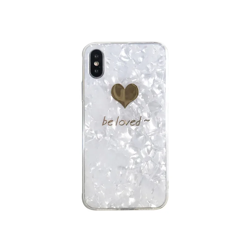 Чехол для телефона GlamPhoneCase с золотым сердечком iphone XS Max XR 8/7/6/6 S Plus мягкие белые
