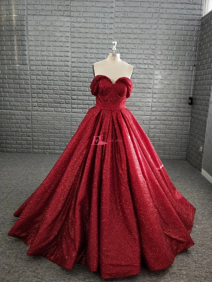 Женское вечернее платье бордовое бальное с блестками 2020 | Свадьбы и торжества