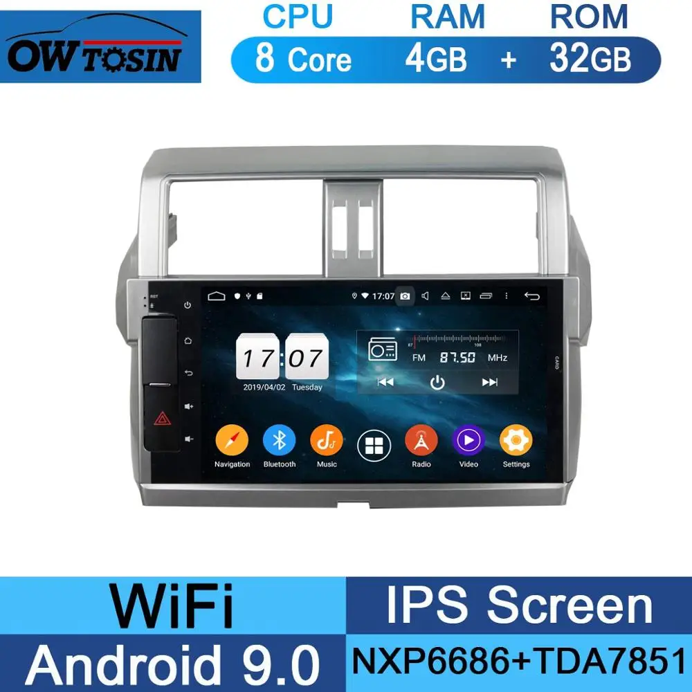 32G 10," ips Android 9,0 8 Core 4G+ 64G Автомобильный мультимедийный dvd-плеер для Toyota Prado LC150 150 Land Cruiser 2013- DSP CarPlay радио - Цвет: 32G