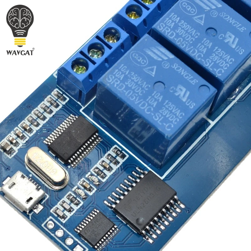 Микро релейный модуль WAVGAT 4 Канальный Релейный usb 5 В контрольная панель реле с