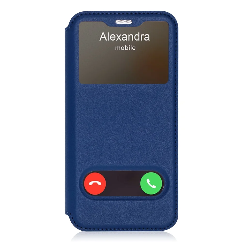 NavyBlue Чехол-книжка из искусственной кожи для Apple iPhone X, Роскошный чехол для телефона с открытым окошком, подставка на магните, чехол для iPhone X, силиконовый чехол - Цвет: NavyBlue