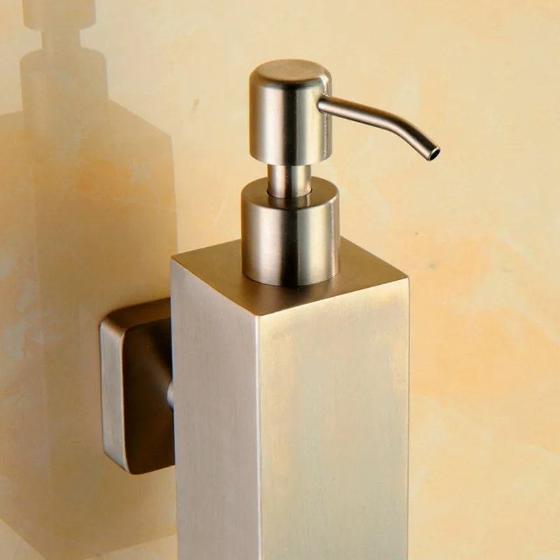 

Free shipping Biggers 200 ml big capacity wall mounted 304 stainless steel bathroom hand liquid soap dispenser soap holder