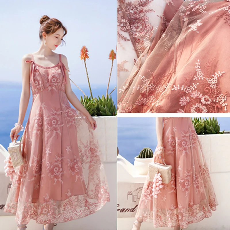 2019 Summer Sleeveless Dresses Maxi Vintage Floral Embroidery Long Women Dress Evening Party Strapless Femele Vestido Spaghetti | Женская