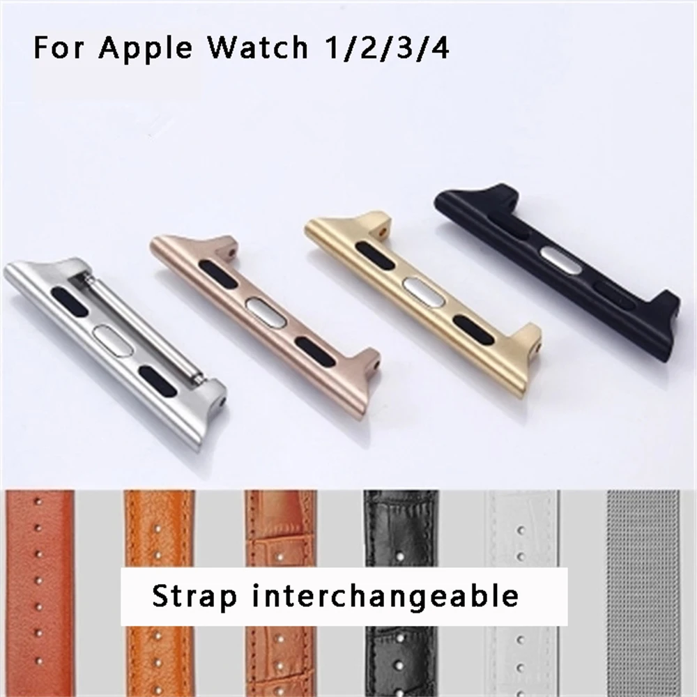 2PCS Bands Adapter For Apple Watch Strap apple watch 4 3 2 1 iwatch strap 42/38 44/40mm Stainless Steel Buckle Connector