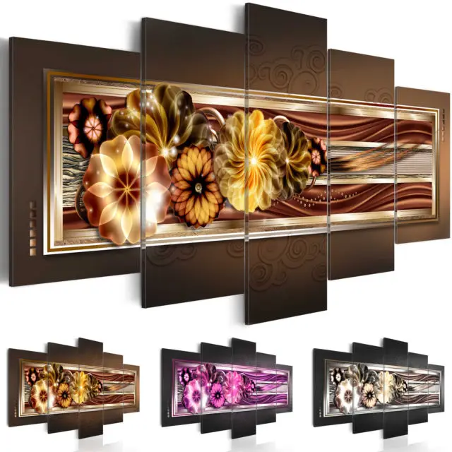 

Unframed 5 Piece Picture Flower Canvas Art Print Oil Painting Wall Pictures for Living Room Bedroom Decoration,Choose Size:3