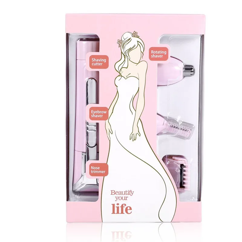 Портативный 4 в 1 Машинка для удаления волос мини бритва Женская электрический
