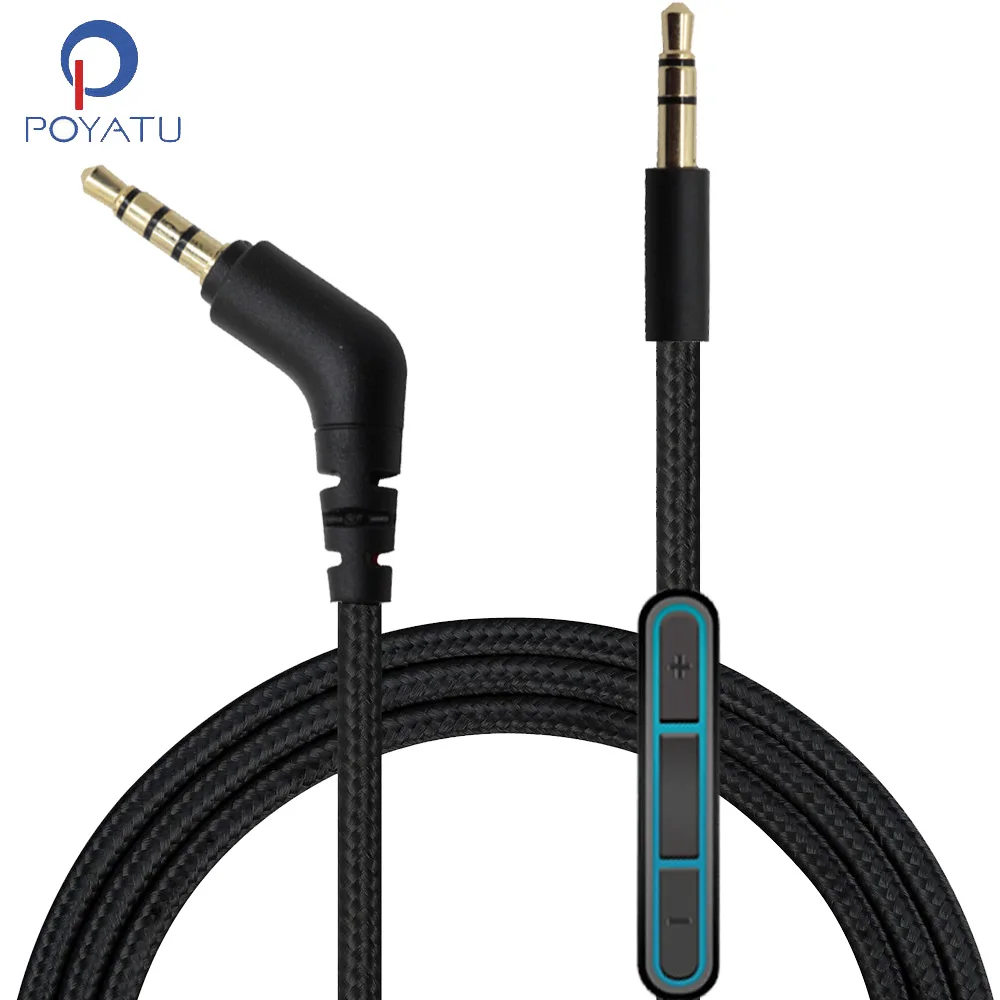 

POYATU Aux Cable For Philips SHP9500 SHL5505 SHL5705 Headphone 3.5mm Male Audio Cable With Microphone Remote Control For PC MP4