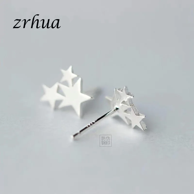 Женские серьги-гвоздики из серебра 925 пробы в виде звезды | Украшения и аксессуары