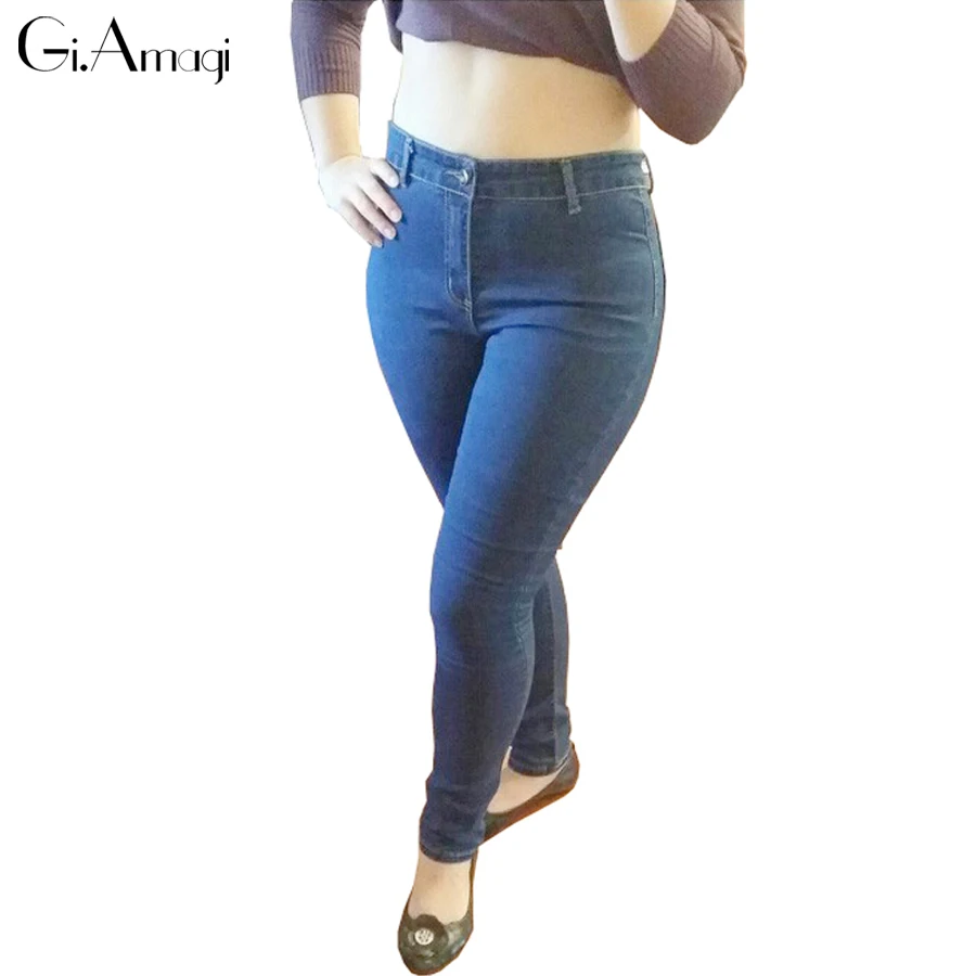 Female 2019 Women Casual Pants Skinny Elastic Full Length Zipper Fly High Waist Trousers Fashion Ladies Pencil Jeans | Женская одежда