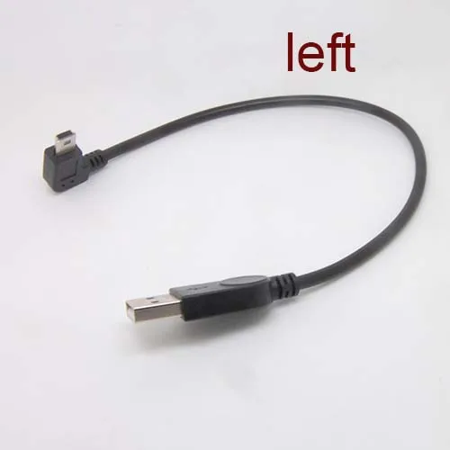10 шт. 90 градусов левый угол USB тип A гнездо для Mini B 5 Pin Мужской кабель