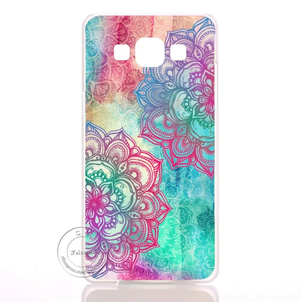 Mandala Flower Datura Floral Clear Hard Plastic Case Cover For Samsung Galaxy A3 A5 A7 A8 J1 J5 J7 2016 2017 A300 A500 A700 |