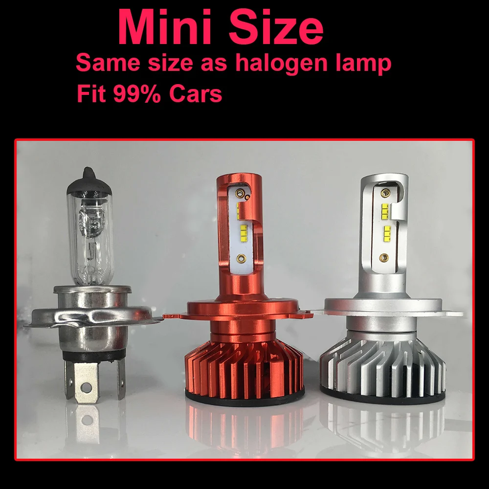 YHKOMS Mini Canbus светодиодный H4 H7 H1 4300K 5000K 6500K 8000K автомобильный головной светильник H8 H9
