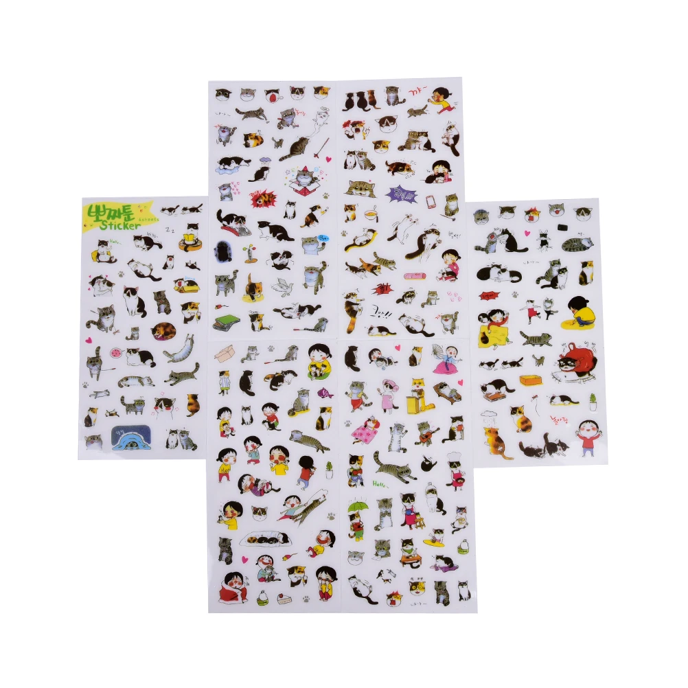 Оптовая продажа партиями по 6 шт./упак. милый кот дневник фотоальбом наклейки