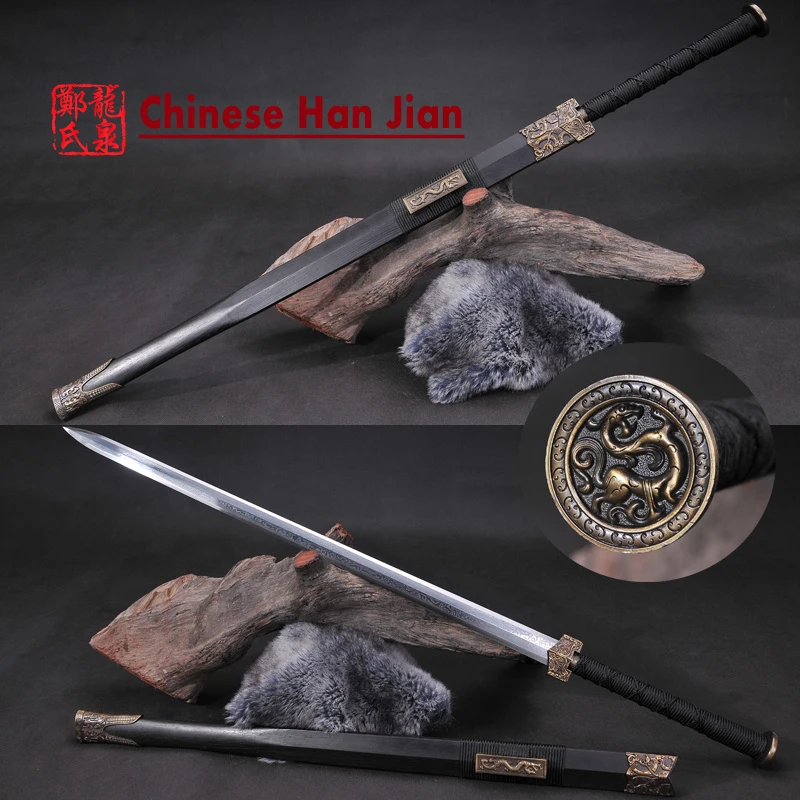 

Холодная сталь, китайский Хань, династический прямой меч, античная бронза, ручное металлическое ремесло, домашнее украшение фэн-шуй, мечи дл...