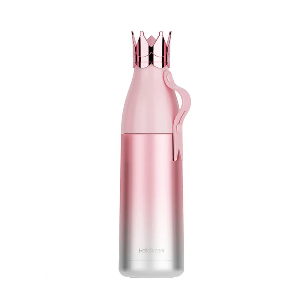 Rose Gold 350 мл/240 мл корона, бутылка для воды, уличная кружка, чашка для путешествий, Вакуумная чашка, детский школьный термос, домашний подарок для офиса и школы - Цвет: Rose Gold