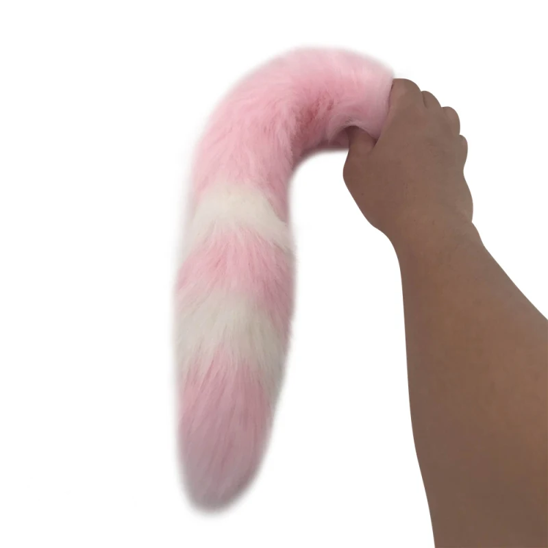 3 размера анальные секс игрушки Анальная пробка с розовым белым лисьим хвостом