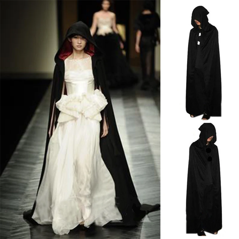 Унисекс Мантия с капюшоном плащ пальто Wicca халат средневековый Плащ шаль