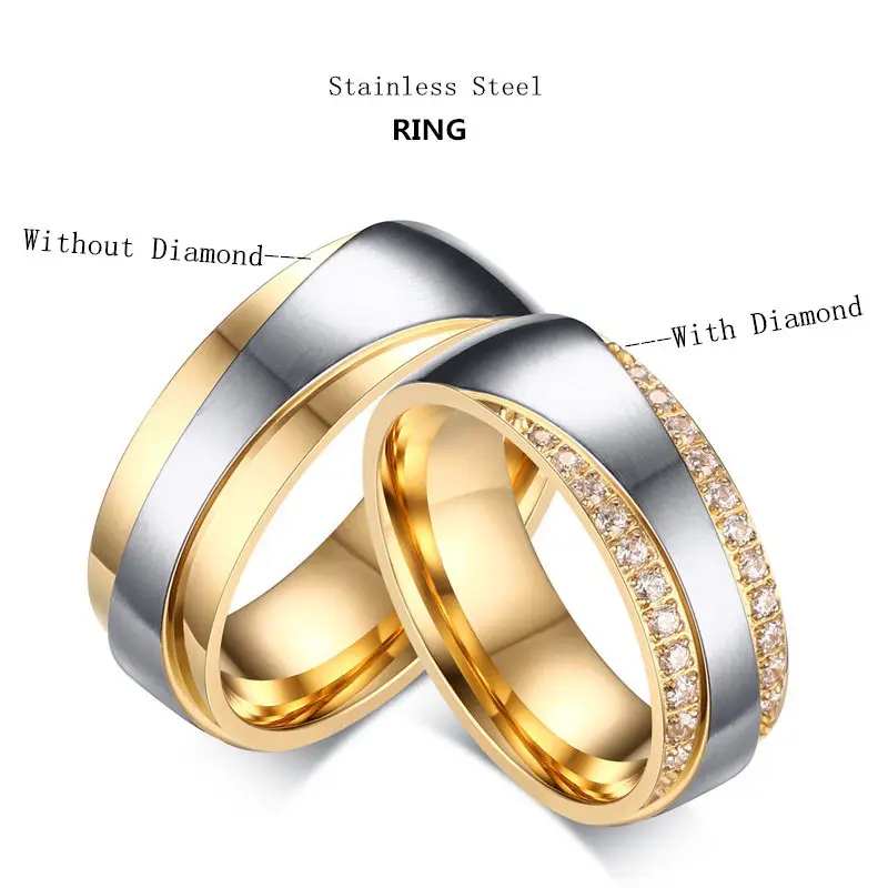 Кольцо из нержавеющей стали AliExpress для пары модное кольцо с микро оплатой и 3A