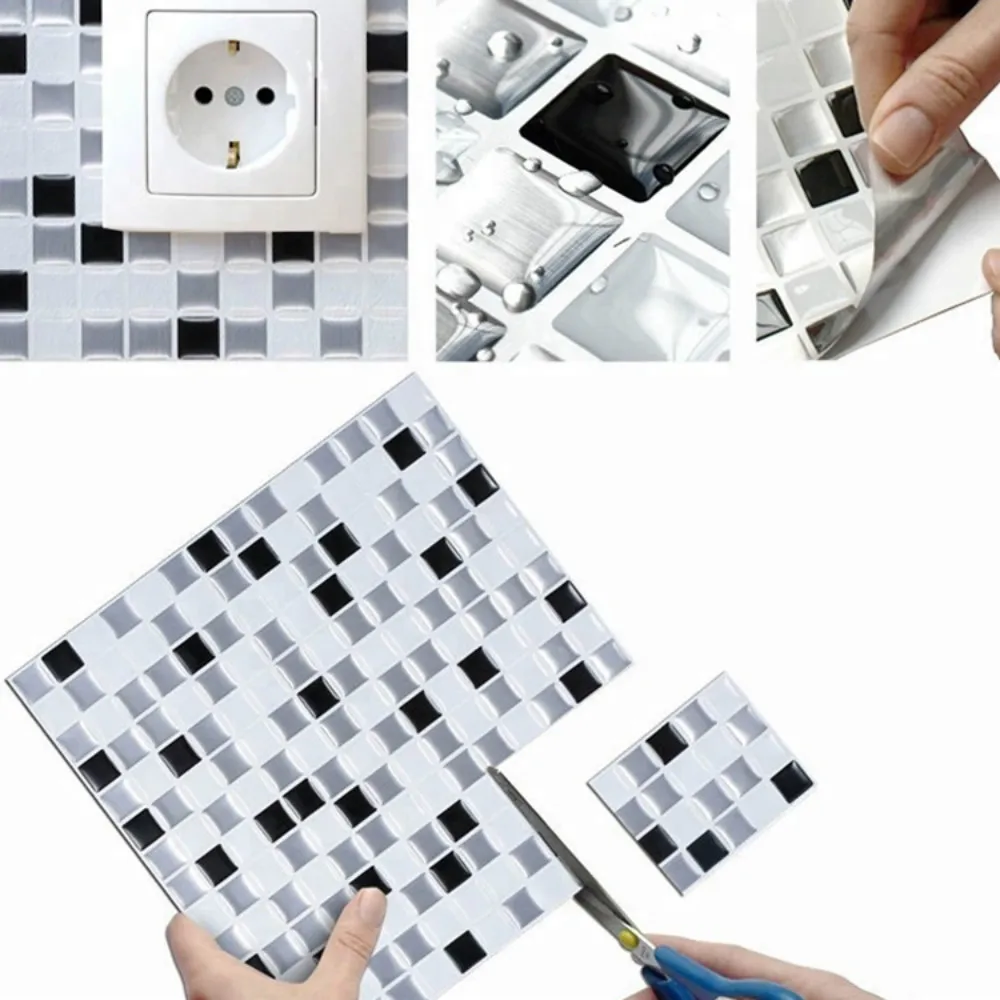 3D самоклеящаяся мозаичная плитка наклейка на стену DIY квадратная оболочка и