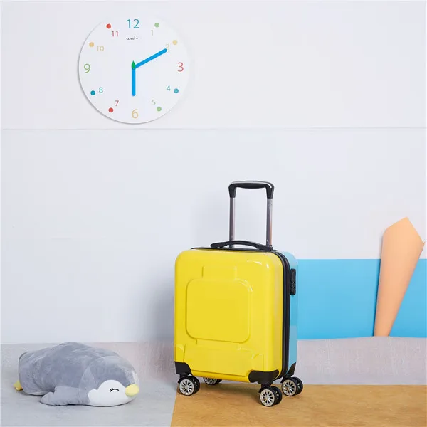 Blue yellow 19 inch ZYJ настраиваемый багаж на колесиках для девочек и мальчиков, милый детский чемодан на колесиках из сплава, чемодан на колесиках, 18 дюймов, чемодан - Цвет: Blue yellow 19 inch
