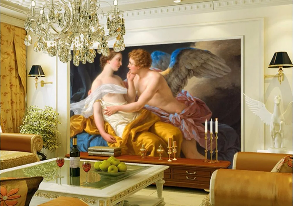 Настенные 3D-обои на заказ рисунок в европейском стиле с надписью Love kiss декор для