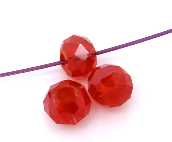 DoreenBeads стеклянные свободные бусины плоские круглые красные прозрачные граненые