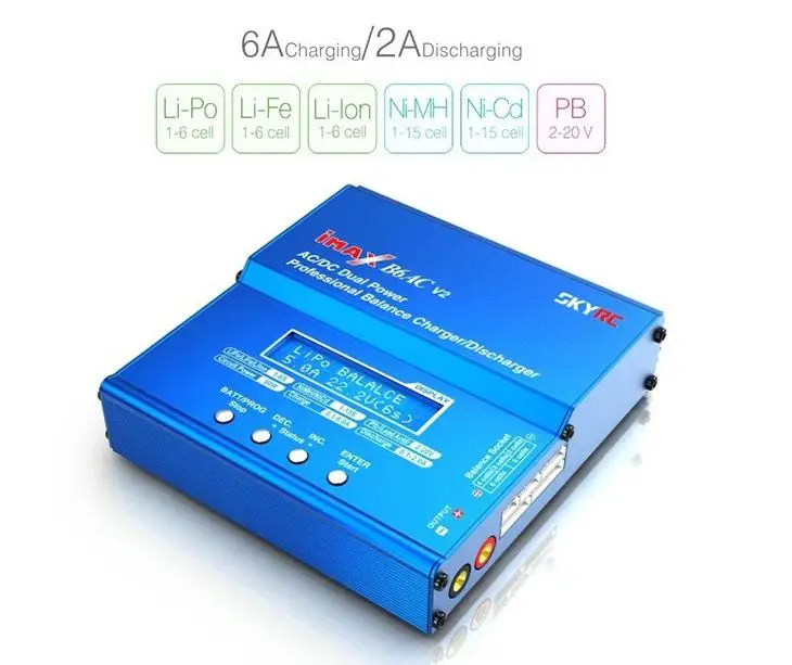 IMax B6 цифровой ЖК-экран Lipo NiMh Зарядное устройство для аккумуляторов Lipo/li-ion/LiFe/NiMh/NiCd/Pb/свинцово-кислотная