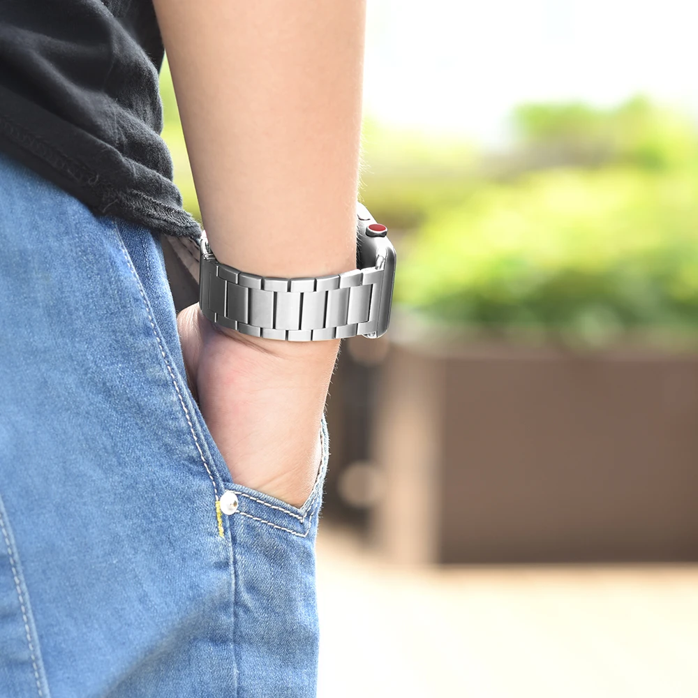 Быстросъемные ремешки для часов из нержавеющей стали Apple Watch серии 4 3 2 ремешок 42