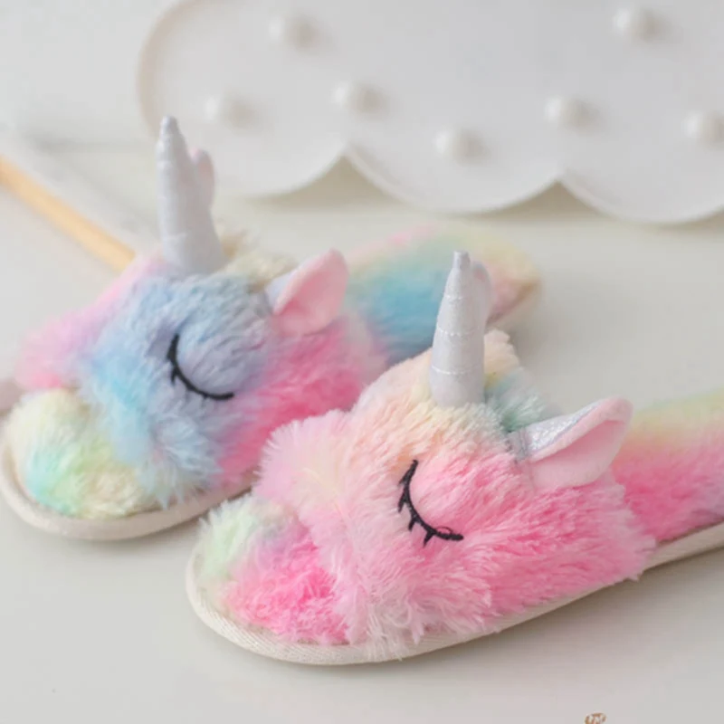 Kawaii мороженое Радуга Единорог тапочки карман Монета Сумка красочная плюшевая