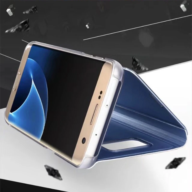 Smart View Зеркало чехол для samsung Galaxy S9 плюс Примечание 8 S8 S7 край A5 A7 A8 A6 J4 j6 J8 2018 кожаный